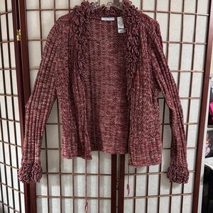JH Collectibles Marled Open-Front Cardigan in Dusty Rose